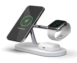 15W Fast Charging Stand 5 In 1 Magnetic Wireless Charger Station For IPhone 12 Pro Max Airpods Apple Watch 6 SE 4 3 2 Magnet Charg2740234