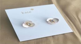 Light luxury niche wild clover Stud motherofpearl earrings peach heart design ladies Jewellery party gift1076793