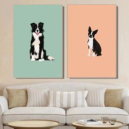 Lovely Dogs Portrait Canvas Poster Breed Dog Cute Family Partner Wall Picture for Living Room Bedroom Kid Room Modern Home Decor