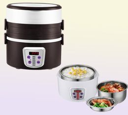 Multifunction electric Rice Cooker smart Appointment 3 Layers mini stainless steel heating cook lunch box Container Steamer 220V 24459984