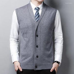 Men's Sweaters Man Single Breasted Sleeveless Sweater Cardigan Men Wool Knitted Blazer Coat Vest