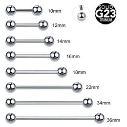 1PC 14G 16G Industrial Helix Piercing Tongue Ring 3456mm Ball External Thread Nipple Earrings Rod in 240407