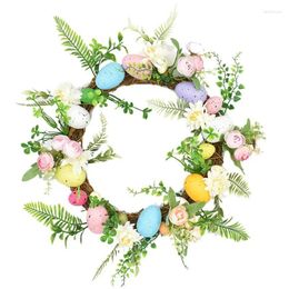 Decorative Flowers Easter Wreath Decor Ornaments Door Wreaths Wall 17 Inch Front Home Decorations