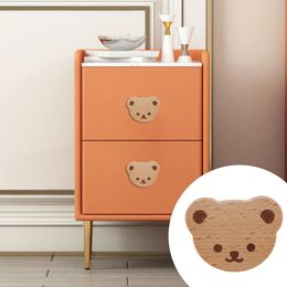 1Pc Wood Furniture Handles Bear Cabinet Drawer Wardrobe Knobs Wooden Door Pulls for Kids Dresser Drawers Kitchen Hardware