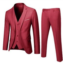 Stylish Slim Fit Men 2 Piece Suit Blazer and Pants Set Tuxedo Jacket Coat Multiple Sizes Colours Available 240412