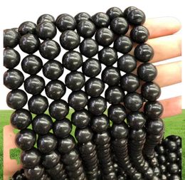 16inch rare Natural Shungite set whole round natural beads 6mm 8mm 10mm 12mm for shungite braceletnecklaceearrings9788929