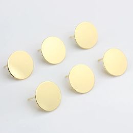 10pcs Handmade Golden Color Earrings Connectors Round Stud Earrings Base Earring Settings Diy Jewelry Making Accessories