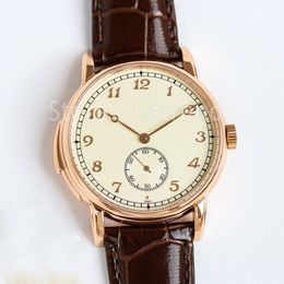 Top Stylish Automatic Mechanical Self Winding Watch Men Gold Silver Dial 40mm Classic Small Seconds Hand Design Wristwatch Casual Leather Strap Clock PP77