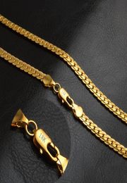 20inch Luxury Fashion Figaro Link Chain Necklace Women Mens Jewellery 18K Real Gold Plated Hiphop Chain Necklaces whole9775440