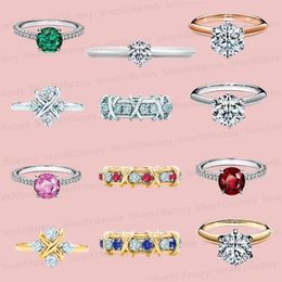 New T designer High quality 1:1 Wedding Rings for Women classic Luxury 925 Silver Wide Narrow Ring with diamond Fashion Accessories Jewellery gift men wholesale