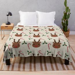 Blankets Christmas Reindeer Throw Blanket Tourist Flannel Designer