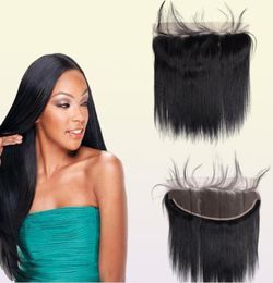 Indian Human Hair 13X4 Lace Frontal Closure Silk Straight Hair With Baby Hair Lace Frontal Natural Color From Leila7626017