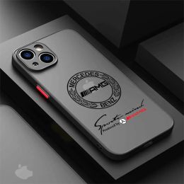 AMG-Dark LOGO Phone Case for Apple iPhone 15 Pro SE 13 12 Mini 11 Pro 7 6S XR XS X 8 Plus 14 Pro Max Matte Cover Luxury