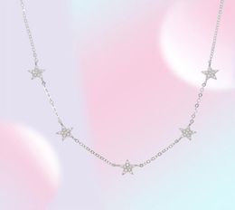 2019 Christmas gift vermeil 925 sterling silver cute star choker charm necklaces charming women jewelry fine silver necklace T20011878528