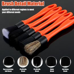 5Pcs Car Brush Set Multifunctional Automotive Detail Brush No Scratch Car Interior Exterior Care Cleaning Brush Tool