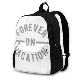 Backpack Distressed Surf Sticker Forerver On Vacation Bag For Men Women Girls Teenage Black Surfer Beach Ocean Surfing