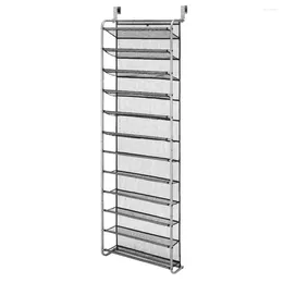 Hooks Mainstays 12 Tier Over The Door Shoe Rack Metal Grey