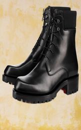 Red Botom Men Ankle Boot Platform Lute Sole Sole Trapman Black Knitting e Piclulotto in pelle per esterni per esterni per esterni 38471919350