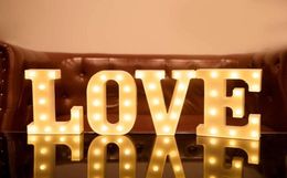 LED Sign Letters Light Up for Night Lights Wedding Birthday Party Battery Powered Christmas Lamp Home Bar5652279