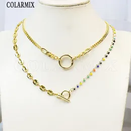 Chains 5 Pieces Punk Metal Chain Long Jewelry Necklace Classic Trendy Women Party Gift 52980