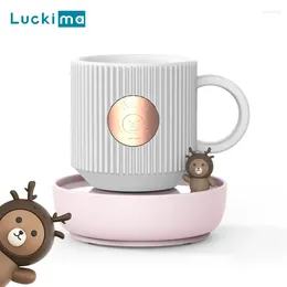 Mugs Multifunction Cup Warmer 55 Degrees Celsius Water Heater Electric Automatic Self Stirring Magnetic Mug Smart Mixing Coffee Cups