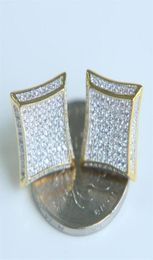 2020 fashion Mens women HIP HOP square Stud Earrings gold filled Cubic Zircon CZ Earrings wedding party Jewellery TOP quality270M3937841