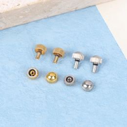 100Pcs Watch Knob Gold White Watch Crown Silvery Watch Crown Waterproof Will Fade Watch Handle Watch Service Tool Parts