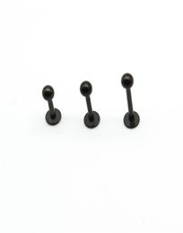Black Labret Ring Lip Stud Bar Steel 16 Gauge Popular Body Jewellery liage Tragus Piercing Chin Helix Wholesa7829789