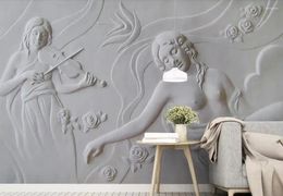 Wallpapers Embossed Figure People Wall Mural Po Wallpaper Bedroom Printed Paper Contact 3D Murals Papel De Parede