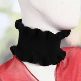 Scarves Elastic Headwear High Knitted Neck Scarf Dual Use Sheer Trim Hair Band For Women Solid Colour Headgear Winter Fashion