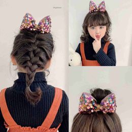 Korean version of mermaid sequin three-dimensional bow hair clip for childrens cute princess spring fresh top clip for girls