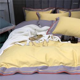 Bedding Sets Luxury Egyptian Cotton Set Brief Sanding Solid Duvet Cover King Size With Bed Sheet/Quilt Cover/Pillowcase Linen