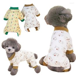 Dog Apparel Winter Pet Jumpsuit Warm Pyjamas Puppy Cartoon Print Coats For Small Medium Dogs Clothes Chihuahua Overalls Teddy Costumes