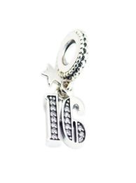 16 birthday charms number dangle 925 sterling silver fits original style bracelet 797261CZ H811042355149928