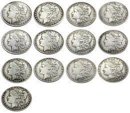 US 13pcs Morgan Dollars 18781893 quotCCquot Different Dates Mintmark craft Silver Plated Copy Coins metal dies manufacturing 2310849