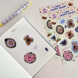 Ins Kawaii Cat Dog Sticker Y2K Retro Aesthetic Decorative Scrapbook Journal DIY Child Phone Laptop Material Stationery Stickers