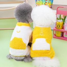 Dog Apparel Warm Jumpsuit Winter Pet Overalls Cute Solid Puppy Pajamas Fashion Cat Jumpsuits Soft Clothes Chihuahua Costume