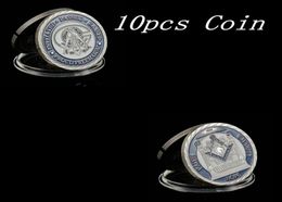 10pcs mason Masonic Lodge Masonic Craft Symbols Token Silver Plated Collectible Coin Gift Creative3085771