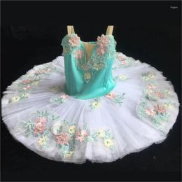 Stage Wear Professional Ballet Tutu Skirt Kids Girls Ballerina Party Dress Performance Costumes Flower Embroidery