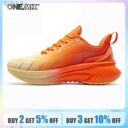 Athletic Shoes ONEMIX New Mens Cushioned Running Shoes Suitable for Heavy Runners Lace Sports Shoes Womens Anti slip Outdoor Sports Mens Sports Shoes C240412