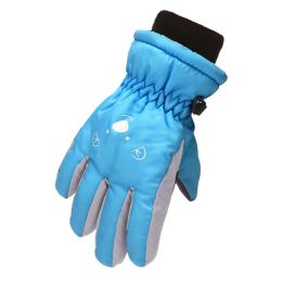 Winter Warm Gloves Outdoor Kids Boys Girls Snow Skating Snowboarding Windproof Durable Print Ski Gloves