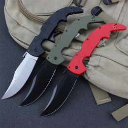 TunAfire rosso/nero/armata Green ampia G10 G10 Handle aus-10A Materiale lama di pietra lavaggio/titanio nero placcato