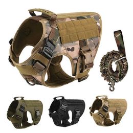 No Pull Harness For Large Dogs Military Tactical Dog Harness Vest German Shepherd Doberman Labrador Service Dog Training Product 2292Q