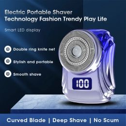 Shavers Electric Shaver for Men Pocket Size Washable Rechargeable Portable Painless Cordless Trimmer Knive Face Beard Dry Wet Razor