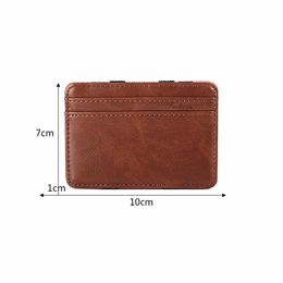 Mini Small Men Credit Card Bank Card Ultra thin Leather Wallet Purse Cash Holder Money Pouch