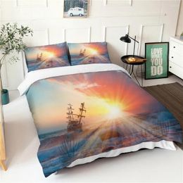 Bedding Sets 3d Aet King Size Fabric Doona Cover Navigation Pattern Double Bedspread With Pillowcases Soft Warm Bedroom Comforters