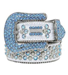 2022 Designer BeltSimon Belts for Men Women Shiny diamond belt on Black Blue white multicolour3314112
