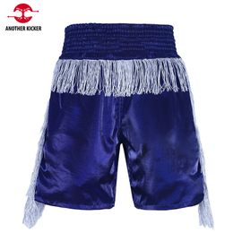 Boxing Shorts Plain Long Muay Thai Shorts Men Women Kids Glossy Satin Fight Kickboxing Pants Men Women Child MMA Fighting Trunks