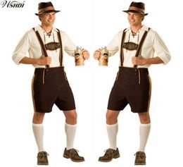 Oktoberfest Costume Lederhosen Bavarian Octoberfest German Festival Beer Halloween for Men Beer Costumes Plus Size M L XL 2XL298K8061734
