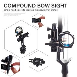 Archery Sight Hunting Bow Aluminium Alloy 5 Pin Compound Bow and Arrow Adjustable Equipment Composite Bow Sight